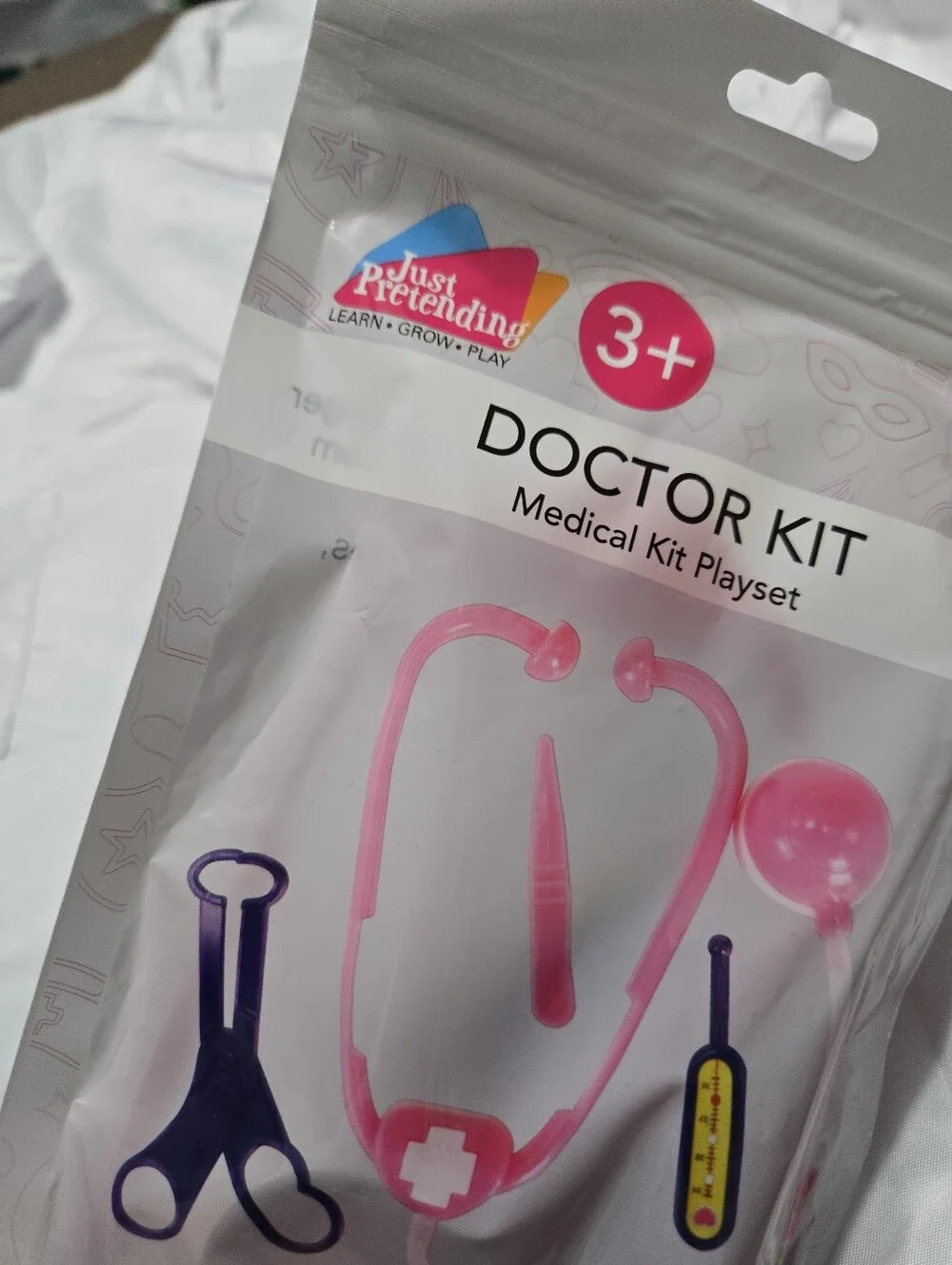 Doctor Kids Halloween Costume with Pink Medical Kit Playset Size M
